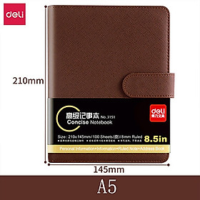 Deli PU Leather Book A5/A6 Loose-leaf Notebook Stationery Book Thickened Notepad Business Meeting School Record Notebook Magnetic Button Book Office Students Hardcover Soft Copy Diary