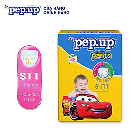 Tã quần em bé Pep.up Cottony 3D siêu thấm hút, siêu khô thoáng, gói nhỏ đủ size