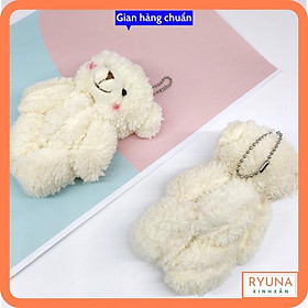 Gấu Bông Đồ Chơi RYUNASHOP ️ 2 Má Hồng Đáng Yêu Làm Móc Cặp và Chìa Khóa Cao 12cm.