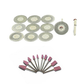 Mua Lưỡi cắt phủ kim cương đường kính phi 18mm tặng kèm 3 mũi đá chân 3mm - đĩa cắt mini phủ kim cương- lưỡi cắt mini