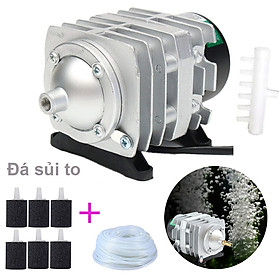 MÁY SỤC SỦI THỔI KHÍ OXY 6 VÒI, 25W CHO HỒ BỂ CẢ CẢNH - TÔM - CÁ - SỬ DỤNG NGUỒN ĐIỆN 220V - ACO 208. TẶNG 6 ĐÁ SỦI TO + 6M DÂY