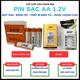 Pin sạc AA 1.2V cao cấp dung lượng cao hàng chính hãng cho điều khiển, máy đo huyết áp, thiết bị điện tử....- Chính hãng