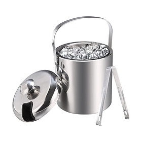 Mua Xô đá Inox 304 Stainless Steel Ice Cube Container Double Walled 1.3L Ice Bucket Container