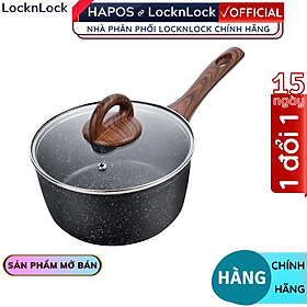 Mua Chảo nhôm Lock&Lock sâu lòng chống dính  nắp thủy tinh LBU1181 18cm dùng được trên bếp từ - Hàng chính hãng - Hapos