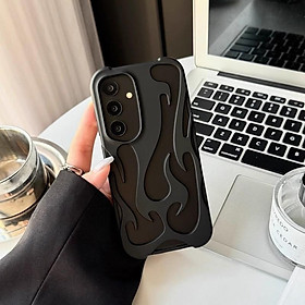 Ốp Lưng Dẻo Cho Samsung Galaxy S25 Ultra / S24 Ultra / S23 Ultra Họa Tiết Lửa - BUM STORE GALAXY CASE - ĐEN MỜ, ĐEN MỜ