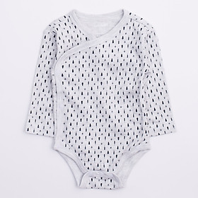 Body chip dài tay khuy chéo họa tiết thông nhỏ