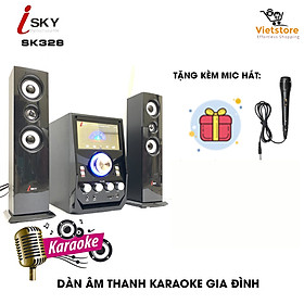 (Tặng kèm Micro hát) Dàn âm thanh tại gia, giải trí đỉnh cao tại nhà, vi tính lớn hát karaoke âm thanh đỉnh cao có kết nối Bluetooth USB Isky - SK328-Hàng nhập khẩu