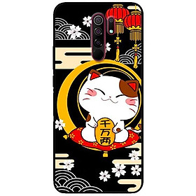 Ốp lưng dành cho Xiaomi Redmi 9 mẫu Mèo Nền Đen