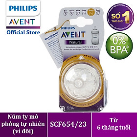 Núm ty Silicon mô phỏng tự nhiên hiệu Philips Avent cho trẻ sơ sinh