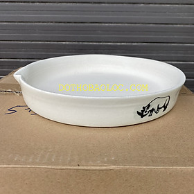 Mua Đĩa mài sừng sứ Bát Tràng Việt Nam loại đại ( đường kính 25 cm ) màu trắng