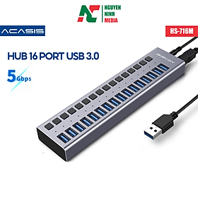 Mua Bộ Chia USB 3.0 16 Cổng ACASIS HS-716MG - Nguồn 12V 7.5A - HUB USB 16 Port 90W - Hàng Chính Hãng