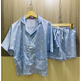 Đồ Bộ Lụa Satin Tay Cánh Dơi Quần Đùi (Hàng Thiết Kế)