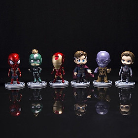  Bộ 6 nhân vật MÔ HÌNH AVENGER DR STRANGE IRON MAN SPIDER CAPTAIN MARVEL Caption America siêu anh hùng