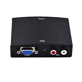 VGA to HDMI Converter Box 1080P Adapter with R/L Stereo Audio for PC HDTV