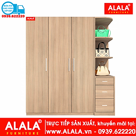 Hình ảnh Tủ quần áo ALALA232 gỗ HMR chống nước - www.ALALA.vn - 0939.622220