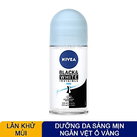 Mua Lăn Khử Mùi Dưỡng Da Sáng Mịn  Ngăn Vệt Ố Vàng Nivea Black & White Pure Anti-Perspirant 50ml
