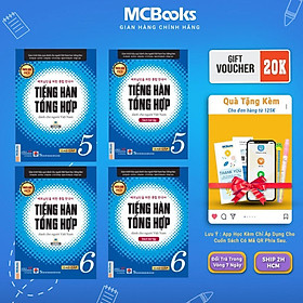 Sách - Tiếng Hàn Tổng Hợp Cao Cấp 5 + 6 - 2 Cuốn Bài Học + 2 Bài Tập - Bản Đen Trắng - MCBooks