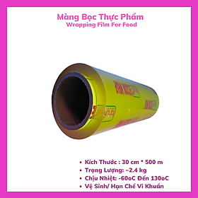 Mua Combo 2 Hộp Màng bọc thực phẩm loại có thanh cắt tiện lợi - Loại To - Dùng cho Siêu Thị  Nhà Hàng - 30 CM * 500 M  / Set 2  Boxes Of Wrapping Film For Food - Large Size For Restaurant or Suppermarket - 30C M * 500 M
