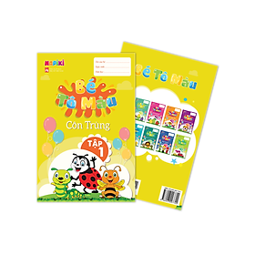Download sách Sách tô màu Hapiki cho bé 2 tuổi, 3 tuổi & 4 tuổi với 10 chủ đề quen thuộc gần gũi để lựa chọn