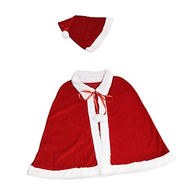 Red Velvet Cape Outfits Dress Santa Cape Christmas Cloak for Photo Props