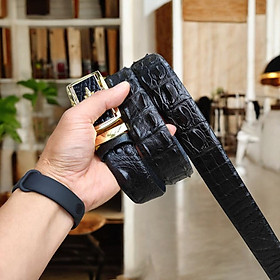 BIG SALE..! Thắt Lưng Cá Sấu CÓ GÙ RẤT ĐẸP TS106V (mặt vàng)