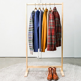 Giá Treo Quần Áo Single Hanger Nội Thất Kiểu Hàn - Gỗ Tự Nhiên (Size S)