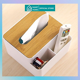 Mua Hộp Đựng Giấy Ăn Vuông 2 Ngăn Nắp Gỗ Cao Cấp Decor Bàn Đựng Đồ Đa Năng