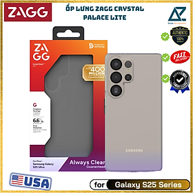 Ốp lưng bảo vệ ZAGG Crystal Palace Lite cho Samsung S25 Ultra chống ố vàng, va đập và trầy xước_ Hàng Chính Hãng