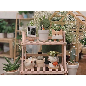 Mua Kệ gỗ 2 tầng nhỏ trưng bày cây cảnh  đồ dùng cá nhân  Kệ gỗ đa năng gấp gọn tiện lợi