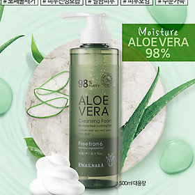 Sữa rửa mặt lô hội dưỡng ẩm và làm sạch sâu Kwailnara Aloe Vera Cleansing Foarm 98% Purity 500ml