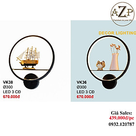 AZP - ĐÈN ỐP VÁCH / ĐÈN TRANG TRÍ / ĐÈN TREO TƯỜNG PHÒNG KHÁCH, PHÒNG NGỦ, NHÀ HÀNG, KHÁCH SẠN AZP-VK36 / VK38 phong cách đương đại, hàng nhập khẩu AZP