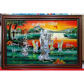 Mua TRANH SƠN MÀI KHẢM TRAI  ỐC - CHÚC MỪNG THỌ ÔNG