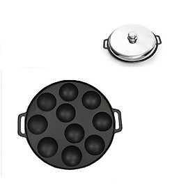 Mua Khuôn Bánh Khọt 10 Lỗ Gang Chống Dính Có Nắp Khuôn Dày Hàng VNCLC