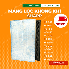 Màng lọc hepa Sharp KC50, D50, E50, F50, H50, G50, J50, D40, E40, F40, H40, G40 .Màng lọc không khí, màng carbon giá rẻ. Hàng nhập khẩu - Màng lọc hepa