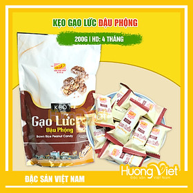 Đặc Sản Sóc Trăng - Kẹo Gạo Lứt Đậu Phộng Tân Huê Viên 200G, Kẹo Gạo Lức Sóc Trăng Giòn Ngon Vị Ngọt Nhẹ Của Gạo Lức, Vị Giòn Của Đậu Phộng