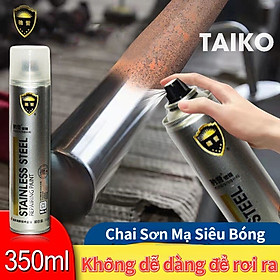 Sơn Bạc Mạ Crom Sơn Xịt Mạ TAIKOMI Sáng Bóng 350ml Chai Sơn Mạ Siêu Bóng Làm Mới Ô tô Xe Máy, Vật Dụng Trang Trí