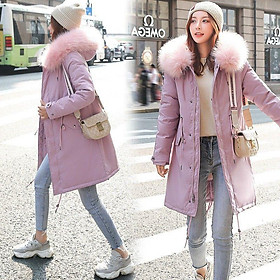 Hình ảnh Áo khoác lót lông dáng dài giữ ấm cho mùa đông - Áo khoác lông nữ tính