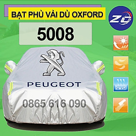 Bạt trùm xe ô tô Peugeot 5008 vải dù oxford cao cấp áo trùm che phủ xe hơi, bạc phủ xe ô tô chống nóng,mưa,bụi