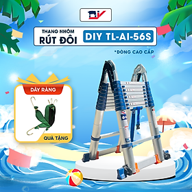 Thang nhôm rút đôi DIY TL-AI-56S chiều cao sử dụng tối đa chữ A 2.8m chữ I 5.6m - tiêu chuẩn chất lượng an toàn Châu Âu