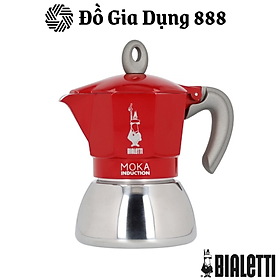 Ấm Pha CAFE BIALETTI MOKA EXPESSO ITALY 4 Cốc, Màu Đỏ,  Dung Tích 150ml, 4 Tách, Sang Trọng, Tiện Dụng, Dùng Cho Mọi Loại Bếp, Nhập Italy, Bảo Hành 12 Tháng