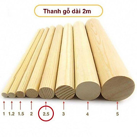 Mua Thanh gỗ thông tròn đủ size đủ màu cắt theo yêu cầu