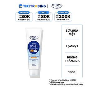 Sữa rửa mặt & tẩy trang tạo bọt dưỡng trắng da SOFTYMO tuýp (190 g/tuýp)