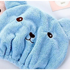 Mua Khăn tắm trùm đầu  khăn ủ tóc  khăn làm khô tóc hình gấu