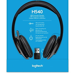 Tai nghe có dây Logitech H540 - Mic giảm ồn, điều khiển trên tai tiện lợi, âm thanh chất lượng HD, đệm tai thoải mái, kết nối USB-A - Hàng chính hãng