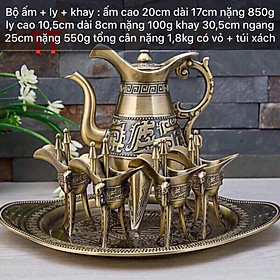 Mua Bộ ấm và ly Tần Thủy Hoàng bằng đồng cao cấp