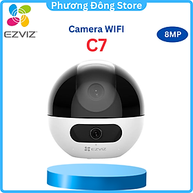 Camera Wifi Ezviz C7 2 Mắt 8M Quay Quét 360 độ, cảnh báo, phát hiện chuyển động, chống bụi, ban đêm có màu - hàng chính hãng - cam + thẻ nhớ 64G