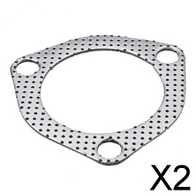 2x Car Triangle 3 Bolts High Temperature Exhaust Gasket Flange 2.5 Inch
