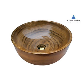 Mua Lavabo Đá Tự Nhiên Leo Solid Soil - Vàng Nâu - Hình tròn dày