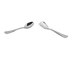 2 Pcs Stainless Steel Tea Coffee Ice Cream Spoon Tableware Dining Cutlery