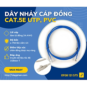 Dây cáp mạng CAT.5E U/UTP, PVC, xanh dương - Hàng nhập khẩu